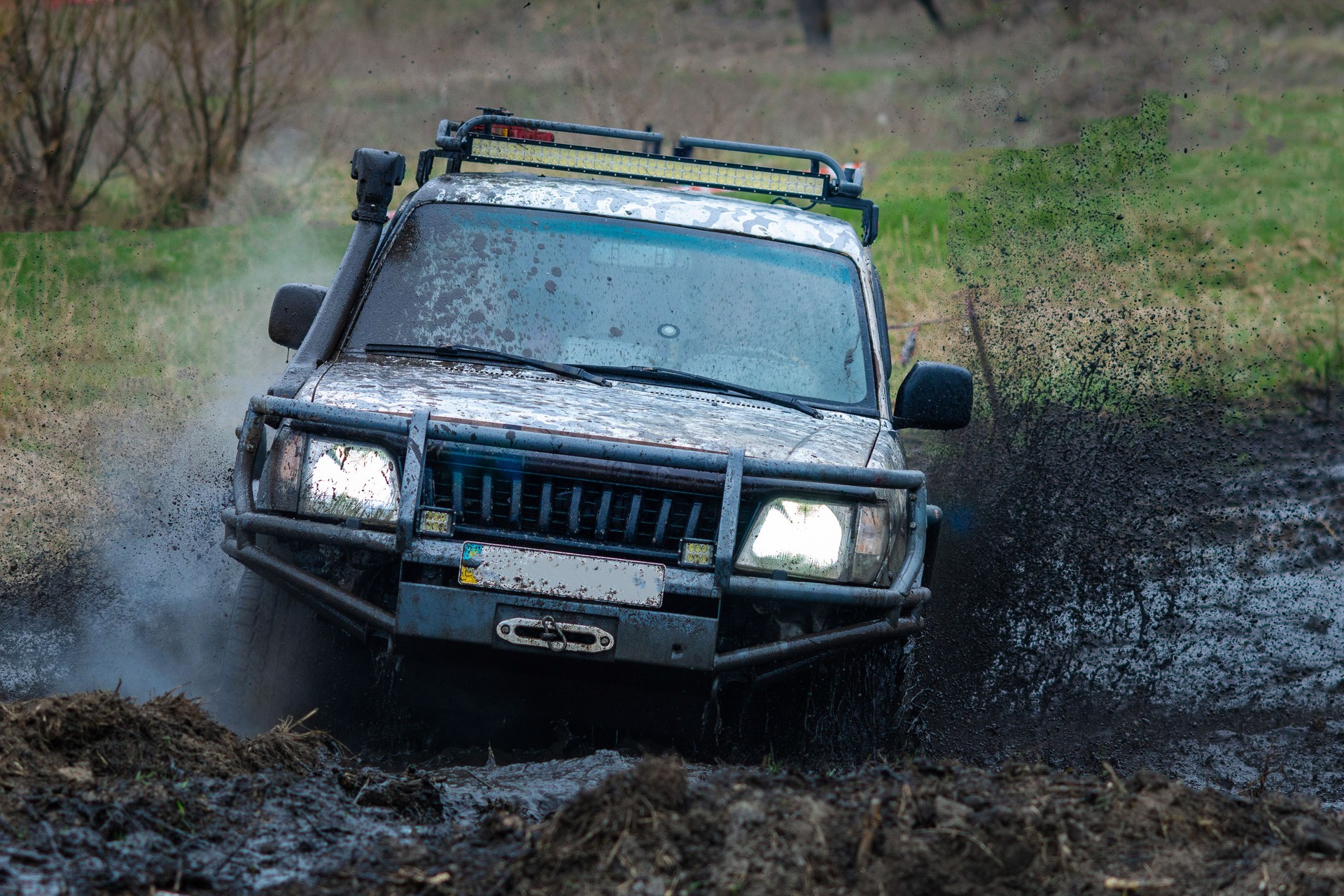 Off Road vehicle in the action in dirt