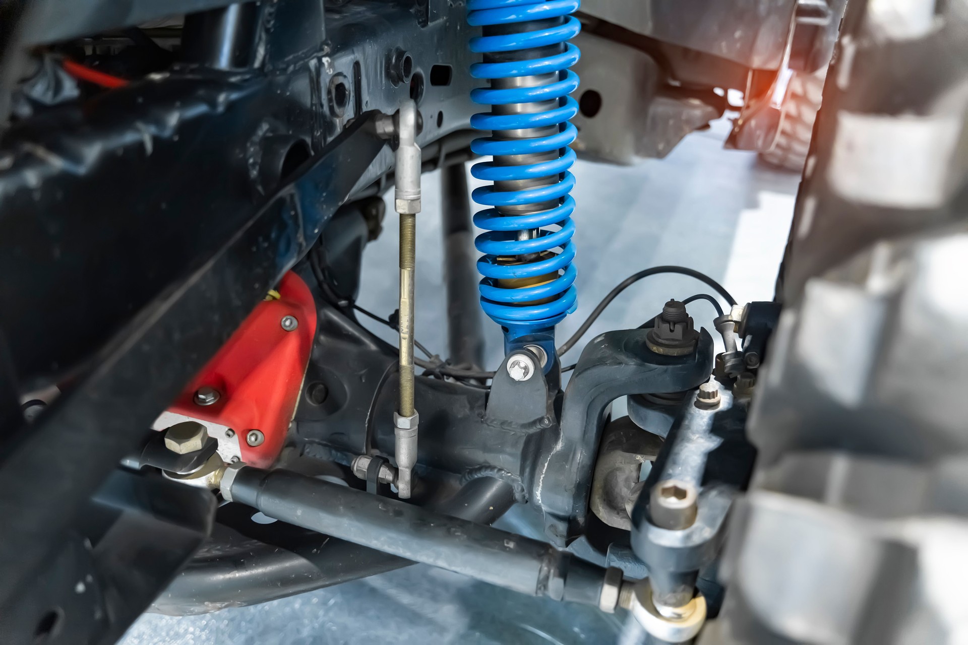 shock Absorber and Coil Spring of Car Suspension System